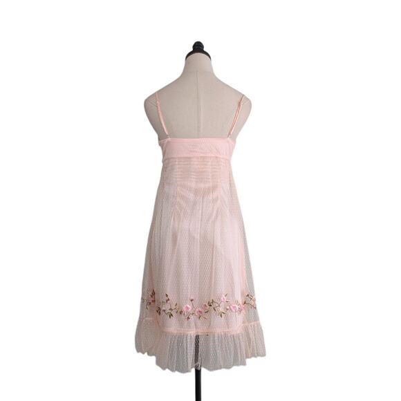 Vintage Sue Wong Mini Dress 2 Pink Y2K Fairy Nymph Floral Babydoll Lace Bead - Picture 7 of 14